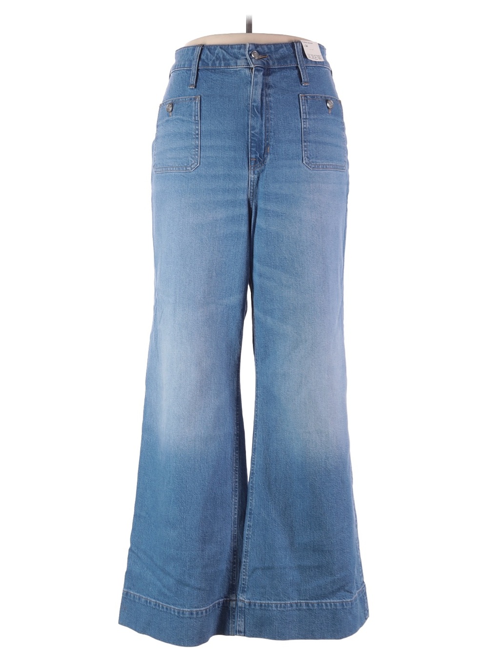 J. Crew High Rise Sailor Denim Trousers 1996 semi-stretch Size 34 Light Wash NWT